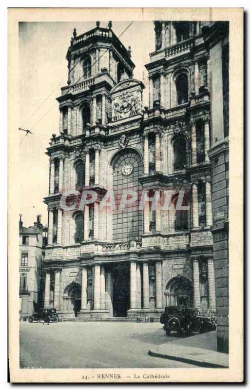 Old Postcard Rennes Cathedrale