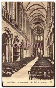 Postcard Old Bayeux cathedral The nave and chancel