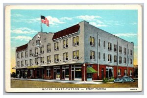 Vintage 1930's Advertising Postcard Antique Car Hotel Dixie-Taylor Perry Florida