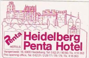 GERMANY HEIDELBERG PENTA HOTEL VINTAGE LUGGAGE LABEL