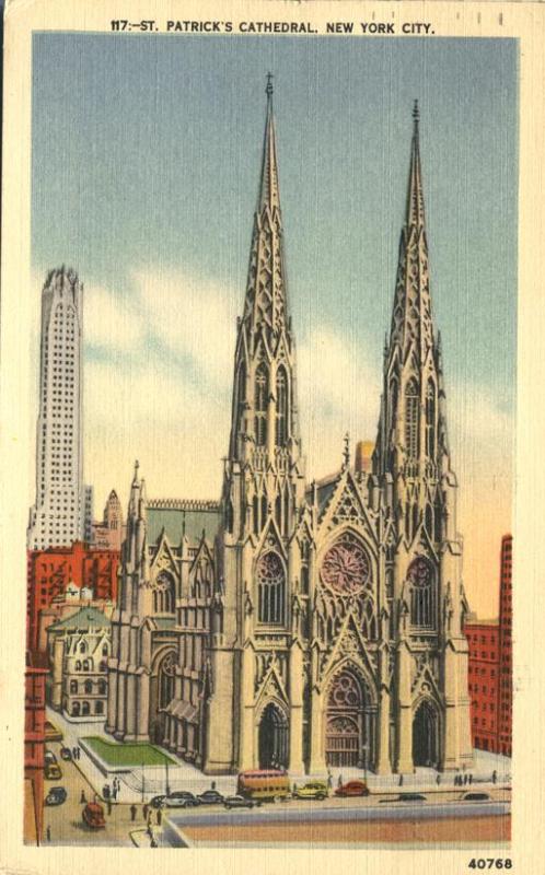 St Patrick's Cathedral in New York City - pm 1952 - Linen