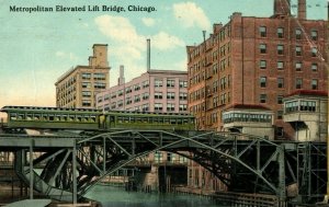 C.1910 Metropolitan Elevated Lift Bridge, Chicago, Ill. Postcard P166