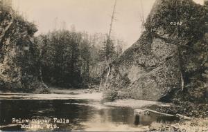 RPPC Below Copper Falls - Mellen, Ashland County WI, Wisconsin