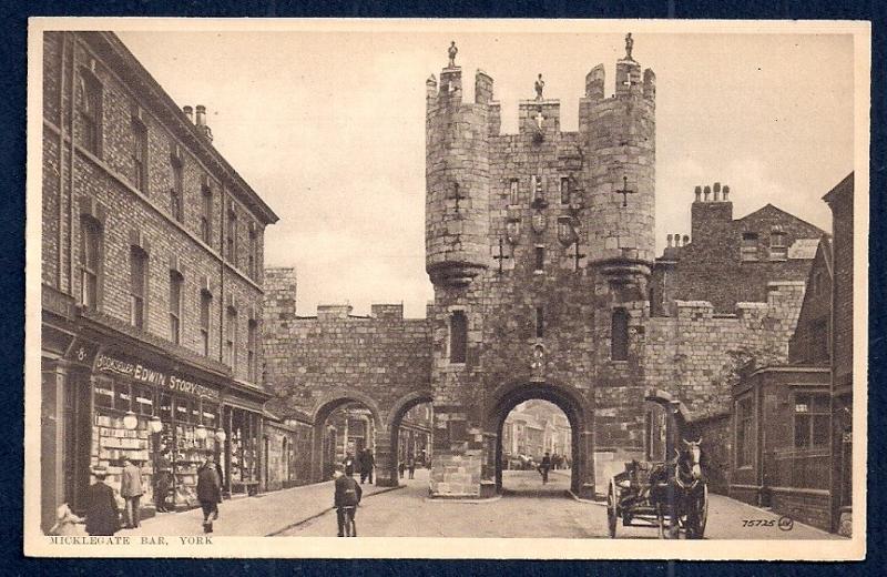 Micklegate Bar York England unused c1920's