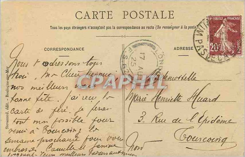 Old Postcard Boulogne sur Mer Digue Sainte Beuve