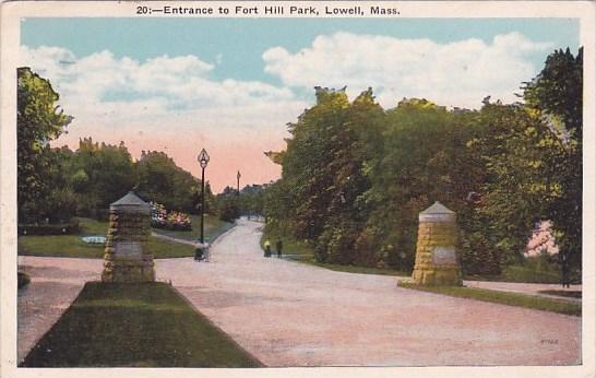 Entrance To Fort Hill Park Lowell Massachusetts 1928