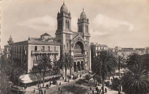 Tunisia Tunis cathedral photo postcard
