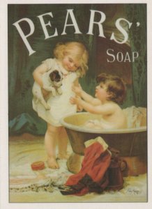 Advertising Postcard - Pears Soap - Robert Opie Puppy Love Series BT211