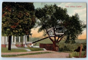 c1909 Orange Massachusetts MA Postcard Willow Castle Entrance Building Posted