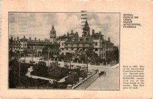 Hotel Ponce De Leon, Saint Augustine, Florida, construction 1885, Postcard