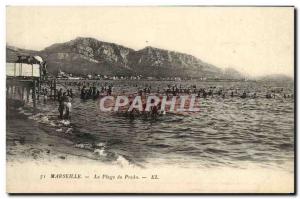 Old Postcard Marseille Prado Beach