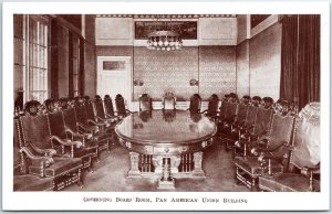 VINTAGE POSTCARD GOVERNING BOARD ROOM PAN AMERICAN BUILDING WASHINGTON D.C.