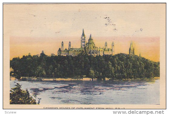 QUEBEC, Canada, PU-1932; Canadian Houses Of Parliament From Hull