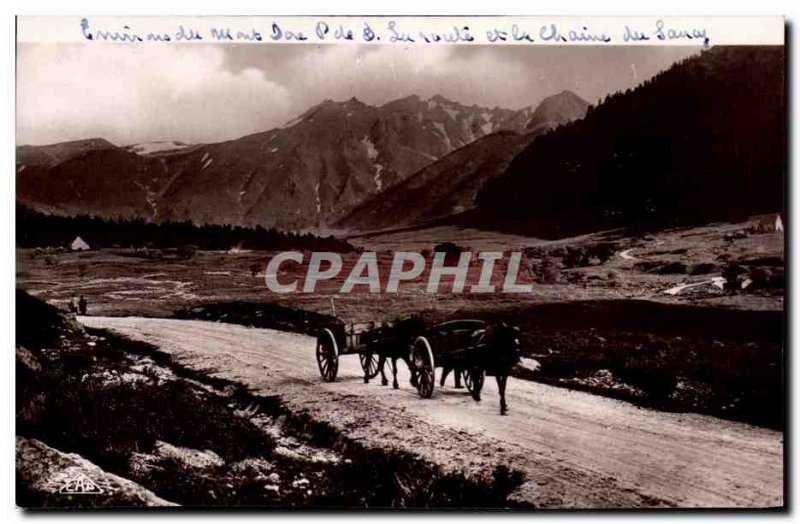 Postcard Old Env Mont Dore Road and Chain of Sancy