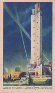 Chicago World's Fair 1933 Havoline Thermometer