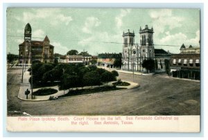 1912 Court House and San Fernando Cathedral San Antonio Texas TX Postcard 