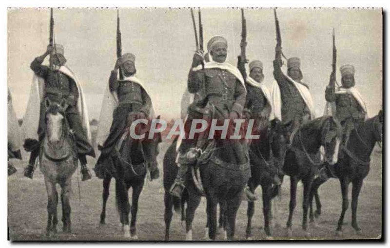 Old Postcard Spahis Algerians Army