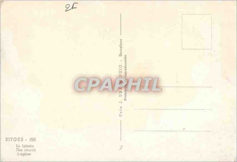 Postcard Modern Sitges Church Boat