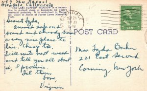 Vintage Postcard 1949 The Last Supper Window Leonardo Da Vinci's Immortal Paint