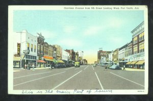 FORT SMITH ARKANSAS DOWNTOWN GARRISON AVENUE STREET SCENE VINTAGE POSTCARD