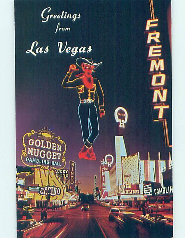 Pre-1980 CASINO SIGNS ALONG THE STREET Las Vegas Nevada NV G4992