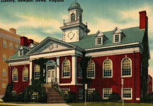 Public Library Newport News Virginia Vintage Standard View Postcard