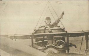 Pioneer Avitation Woman? Pilot in Cockpit c1910 Real Photo Postcard