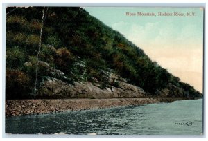 1910 Nose Mountain Lake Rock Shore Trees Hudson River New York Vintage Postcard