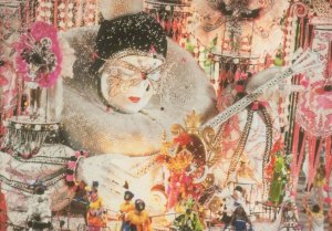 Brazil Butterfly Face Mask Street Art Parade Advertising Postcard