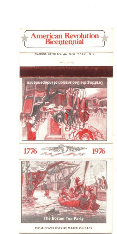 Boston Tea Party, American Revolution Bicentennial Matchbook Cover