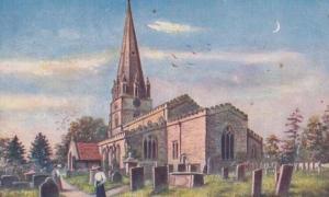 Edwinstowe Church Nottingham King O Northumbria Military Battle Antique Postcard