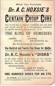 Dr. A.C. Hoxsie's Quack Medicine Woman Shovel Victorian Trade Card P35