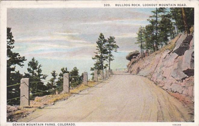 Colorado Denver Mountain Parks Bulldog Rock Lookout Mountain Road Curteich