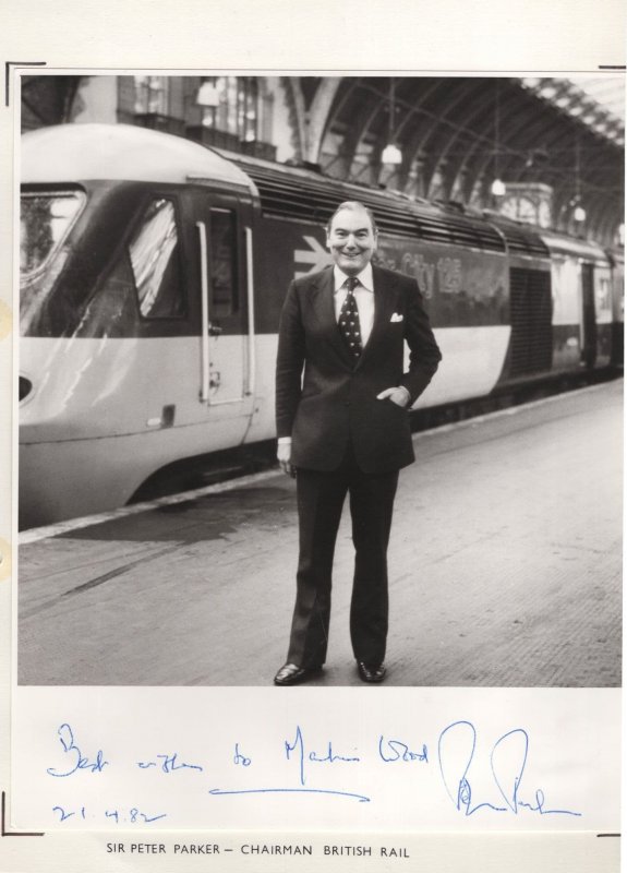 Sir Peter Parker British Rail John Alderson CBE Policeman Hand Signed Photo