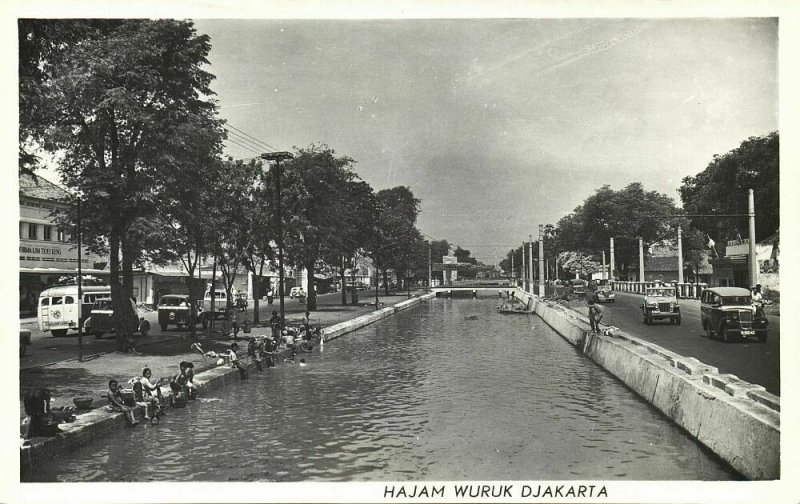 indonesia, JAVA JAKARTA, Hajam Wuruk, Cars (1950s) RPPC Postcard