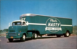 Santa Ana CA ONeils Hasty Moving Storage Truck Cab Over Engine Vintage Postcard