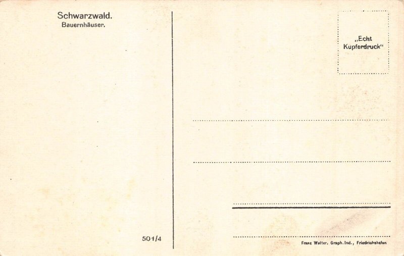Germany Schwarzwald Bauernhaeuser Houses vintage postcard