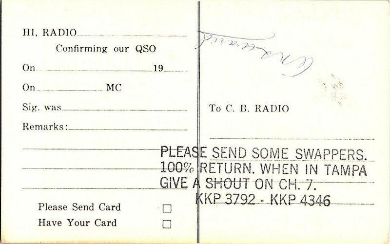 QSL Radio Card From Palm River Florida KDJ 0116 