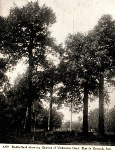 Tippecanoe IN Battlefield Graves Of Unknown Dead Battle Ground Indiana Postcard