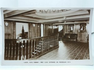 LNER RMS Vienna First Class Entrance on Promenade Deck Vintage RP Postcard 1938