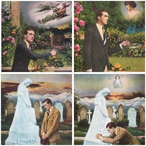 British songs Thora romantic lovers love idyll full set of 4 postcards