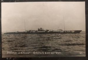 Mint Germany Postcard RPPC WWI U Boat Deutscher U Cruiser Submarine