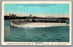 Postcard Alexandria Bay NY c1927 Thousand Island Boat Tours Advertisement