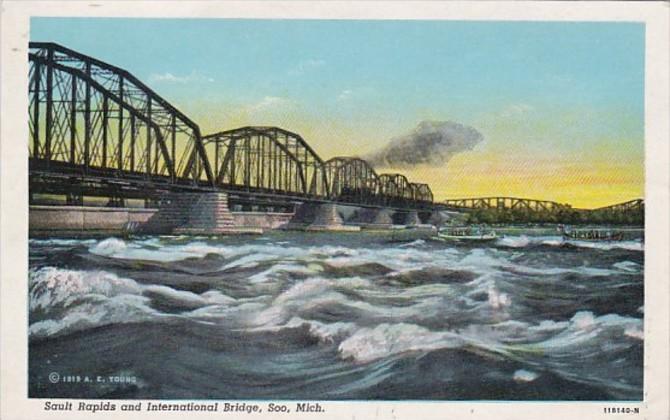 Michigan Soo Salt Rapids & International Bridge Curteich