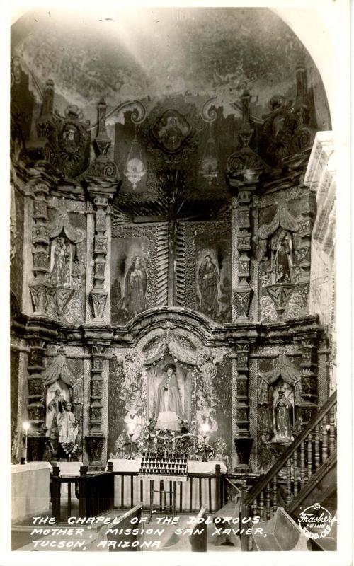 AZ - Tucson. Mission San Xavier, Chapel Interior.  *RPPC