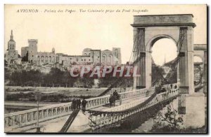 Avignon Old Postcard Papal Palace General View from the suspension bridge