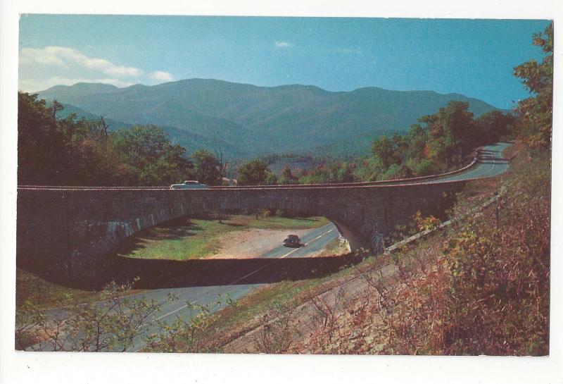 NC Blue Ridge Parkway Black Brothers Range Buck Creek Gap Hwy 80 Vtg Postcard