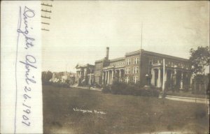 Dwight IL Street & Livingston Hotel 1907 Real Photo Postcard