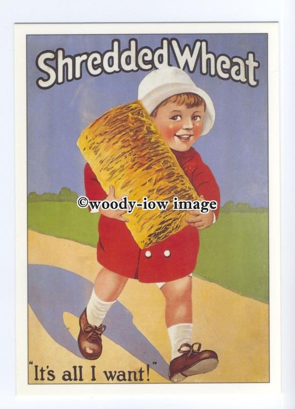 ad0742 - Shredded Wheat - Boy With Huge Shredded Wheat -  Modern Advert Postcard