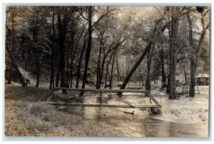 c1910's Palisades Wooden Bridge Cedar Rapids Iowa IA RPPC Photo Antique Postcard